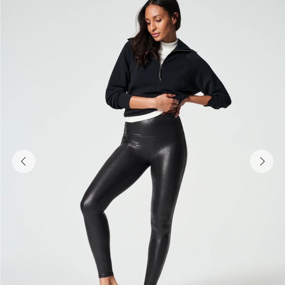 SPANX Spanxshape Faux Leather Leggings size L